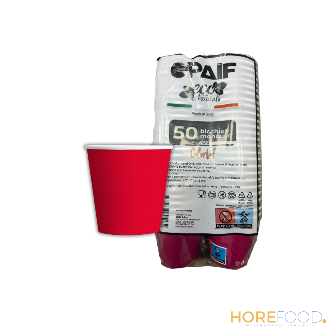 PAIF BICCHIERE CAFFE'MAGENTA 75ML 50 PZ