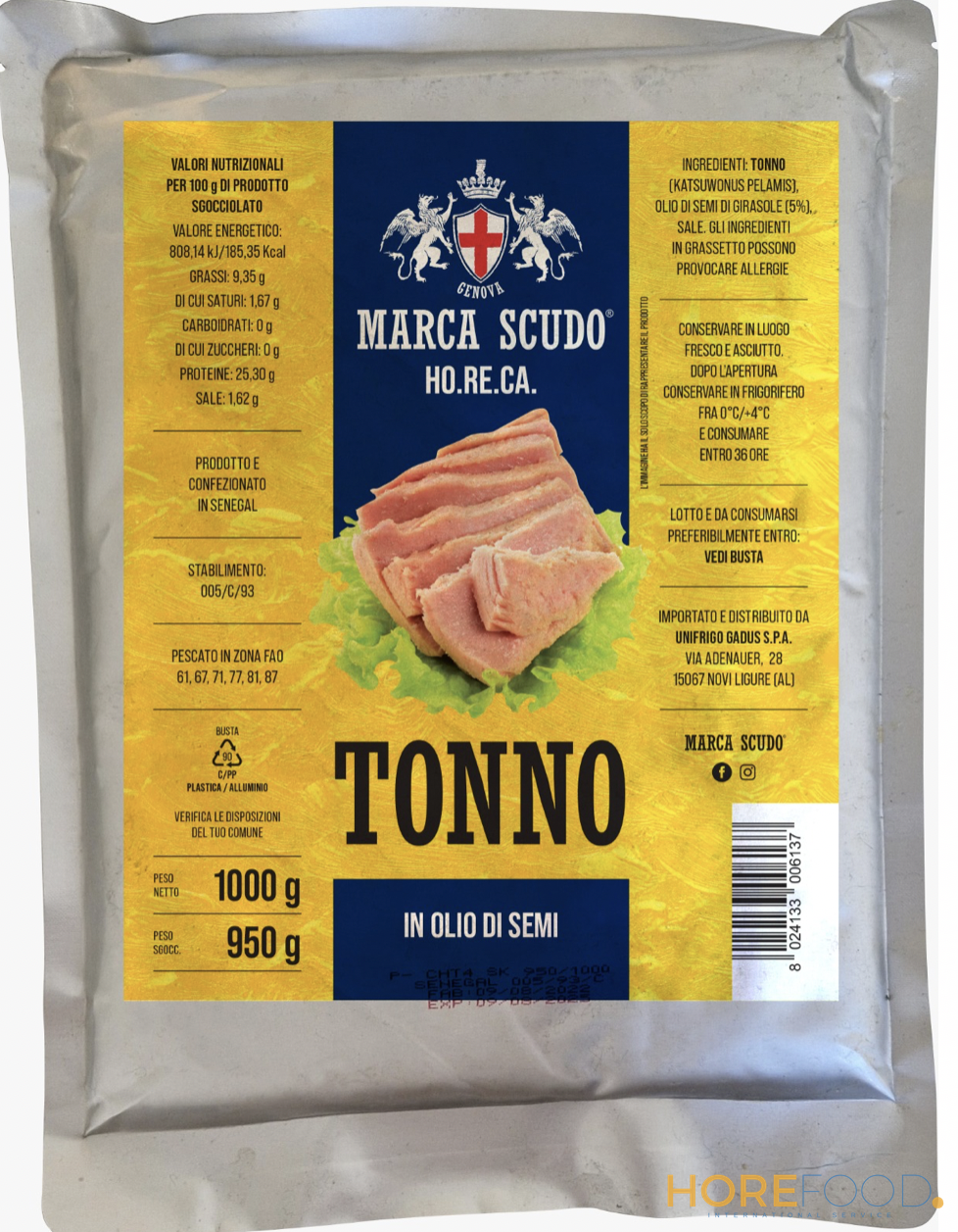 MARCA SCUDO TONNO BUSTA OLIO SEMI 1 KG