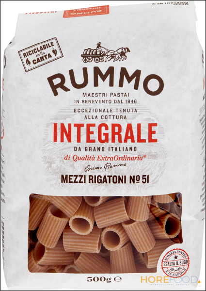 RUMMO MEZZI RIGATONI INTEGRALI N°51 500 GR