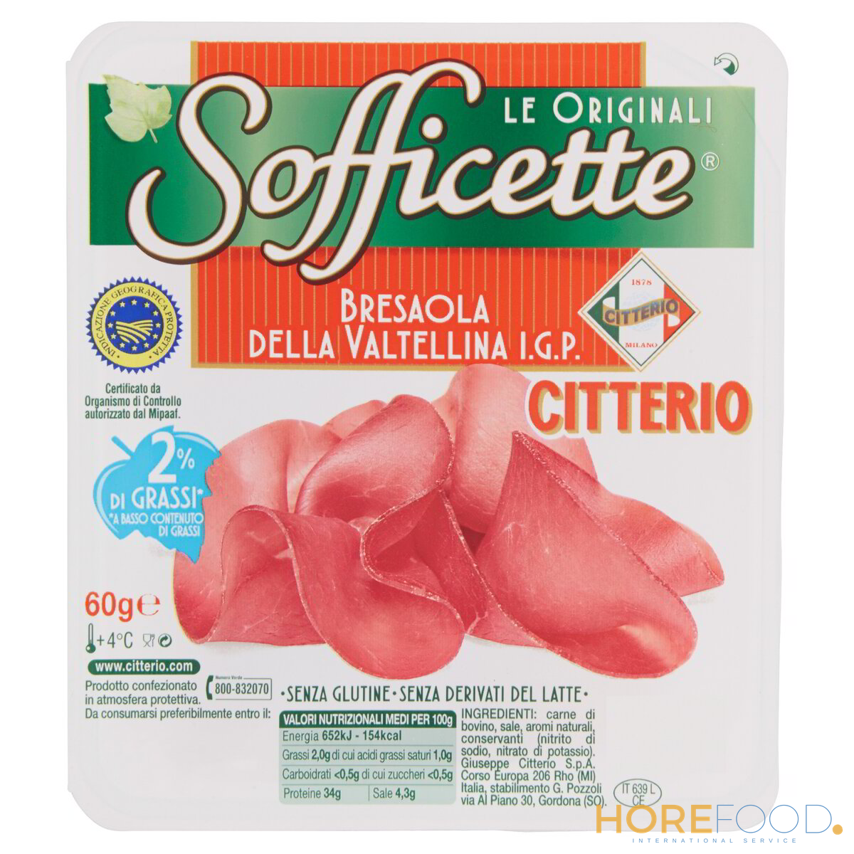 CITTERIO SOFFICETTE BRESAOLA IGP 60 GR