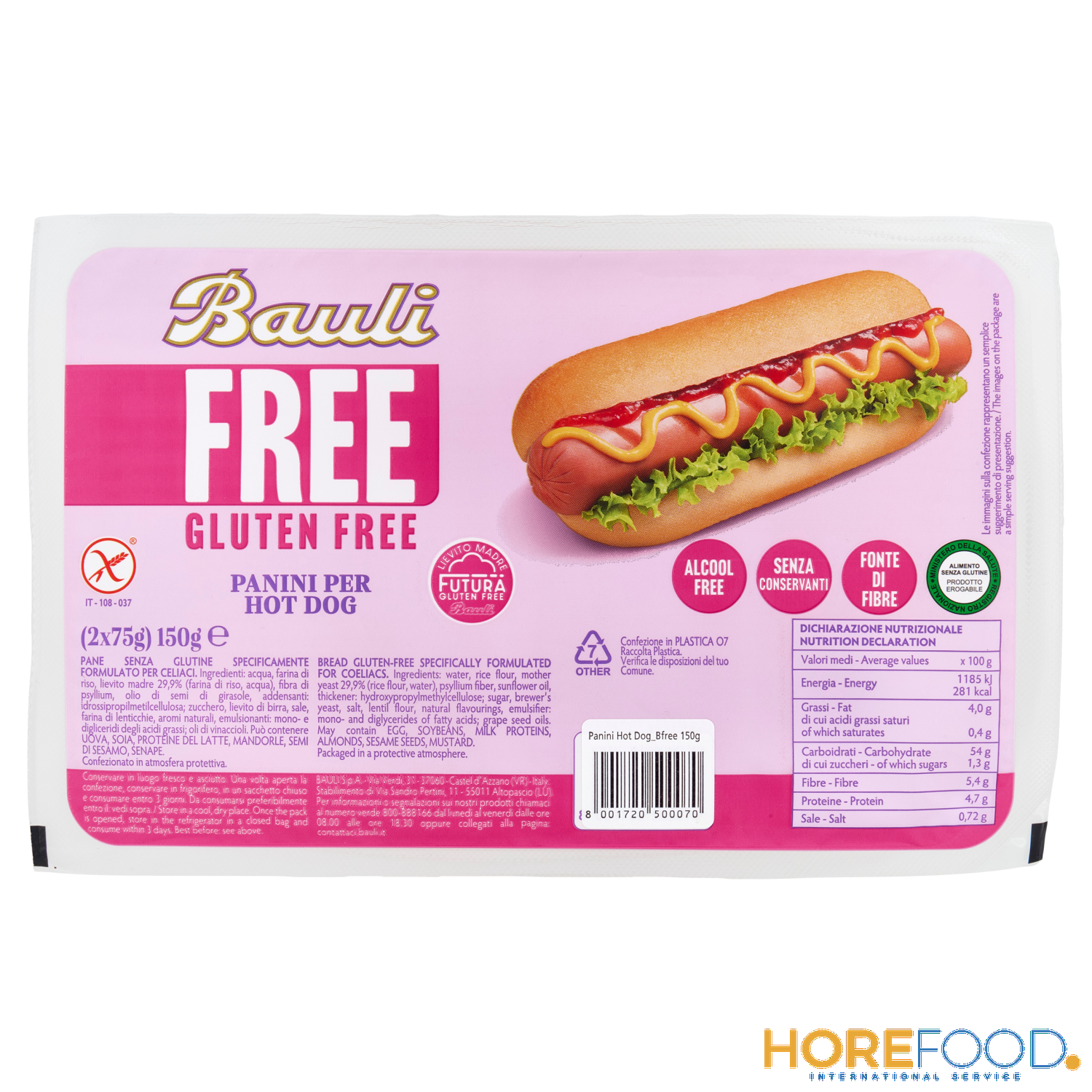 BAULI HOT DOG X2 SENZA GLUTINE 150 GR