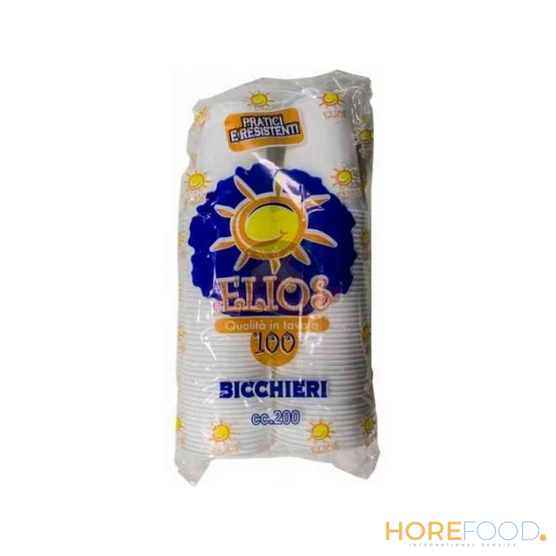 ELIOS BICCHIERI BIANCHI 200 CC 100 PEZZI