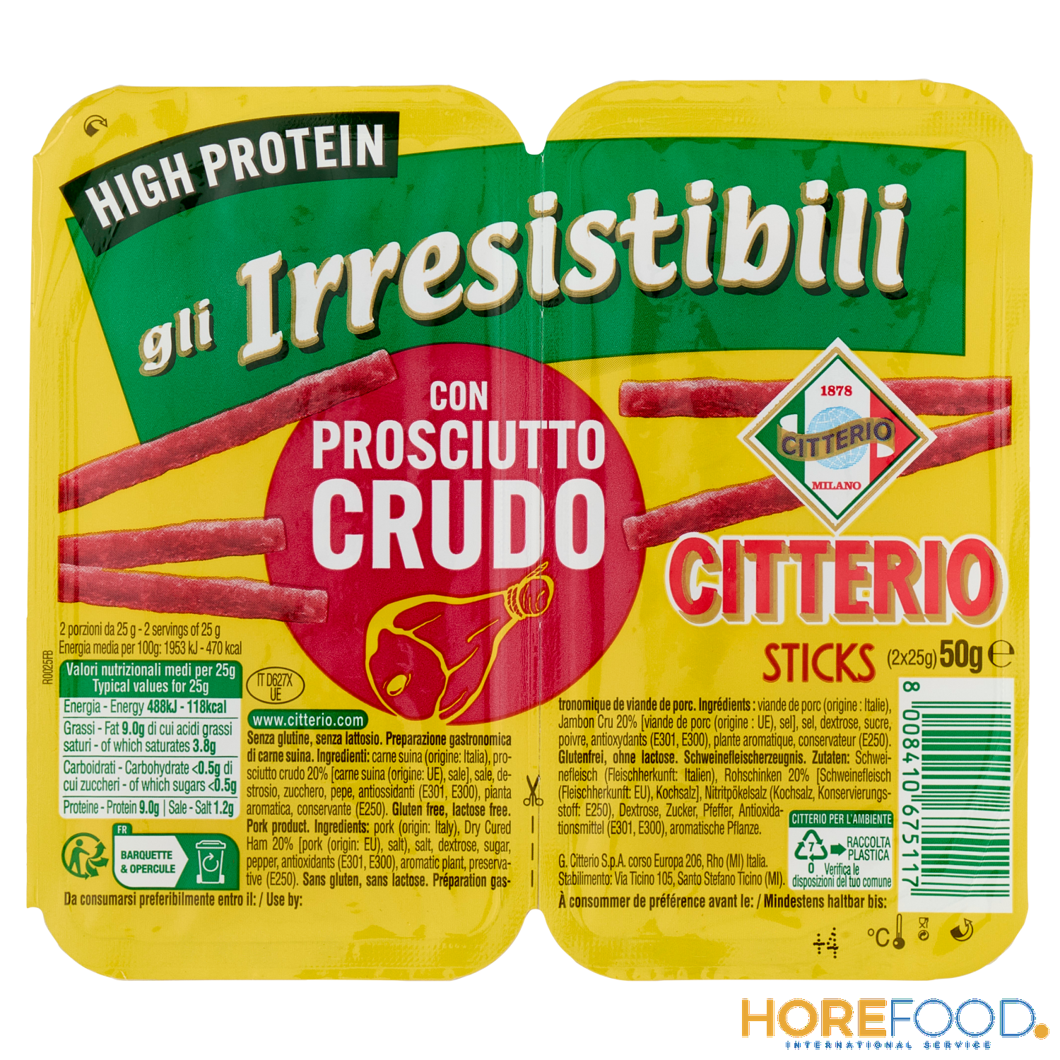 CITTERIO GLI IRRESISTIBILI SICKS CRUDO 50 GR