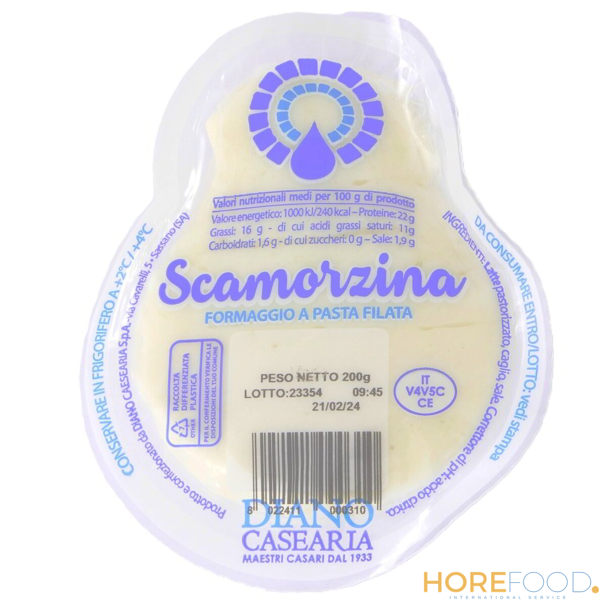 DIANO CASEARIA SCAMORZA BIANCA SENZA LATTOSIO 200 GR