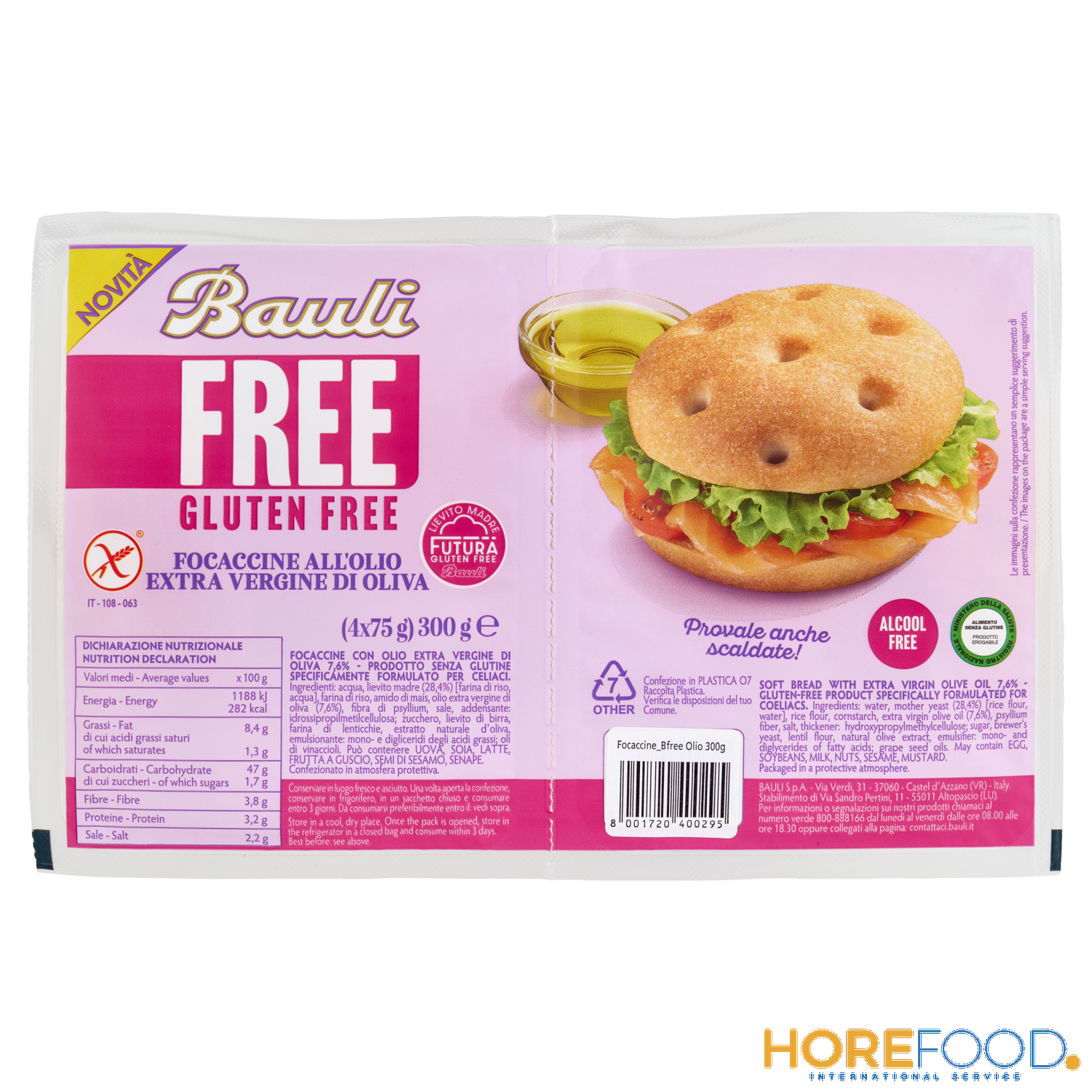 BAULI FOCACCIA OLIO EXTRAVERGINE SENZA GLUTINE 300 GR
