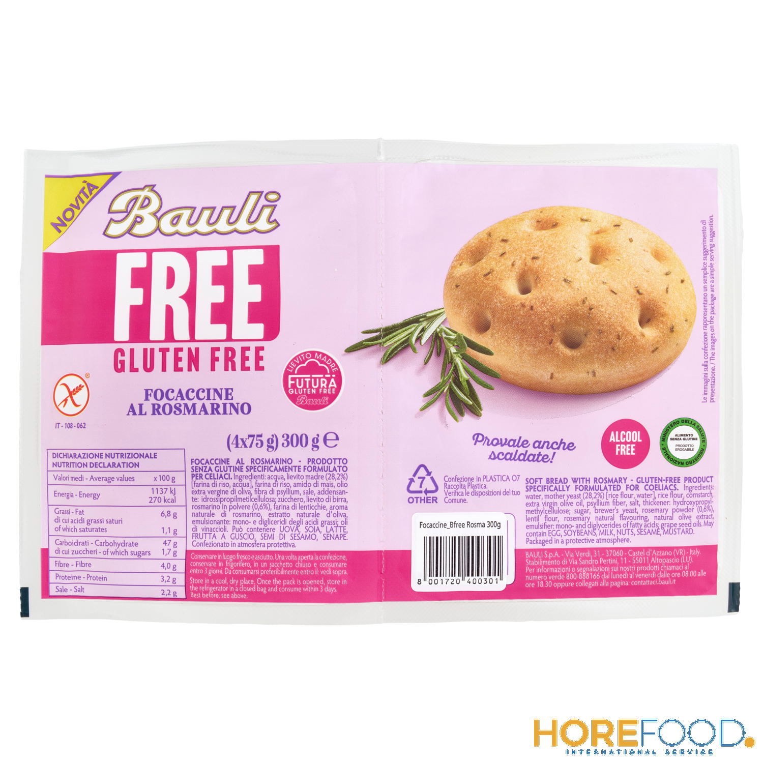 BAULI FOCACCIN.ROSMAR. SENZA GLUTINE 300 GR