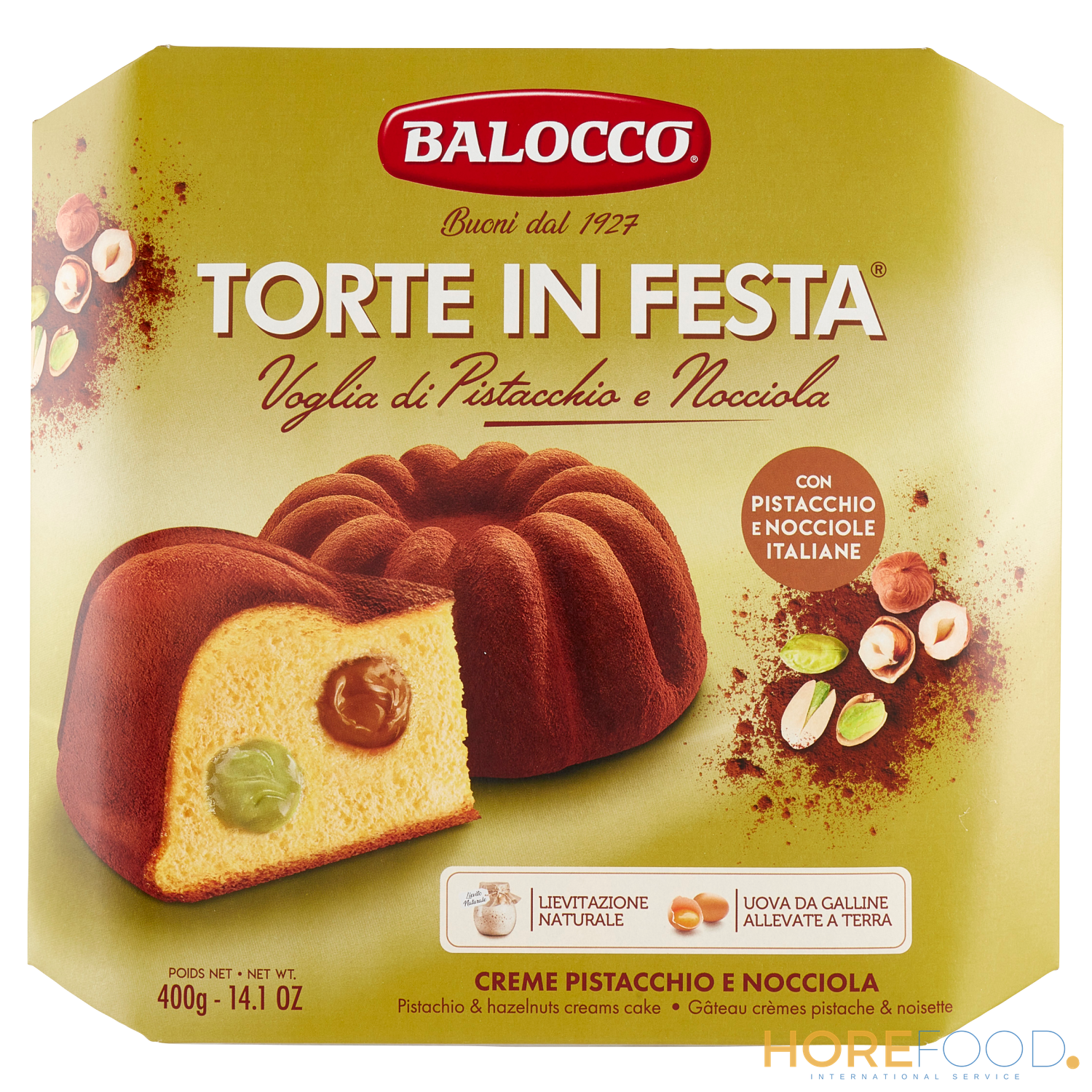 Torta Pistacchio Nocciola, 400 g - BALOCCO