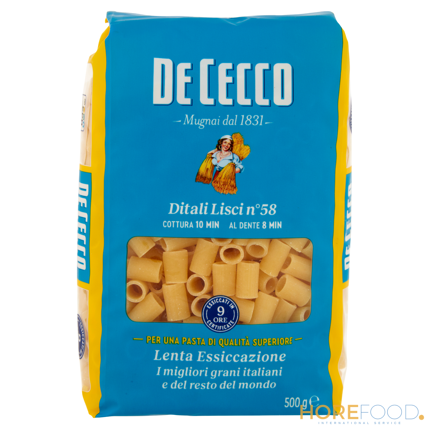 Pasta di Semola Ditali Lisci N.58, 500 g - DE CECCO