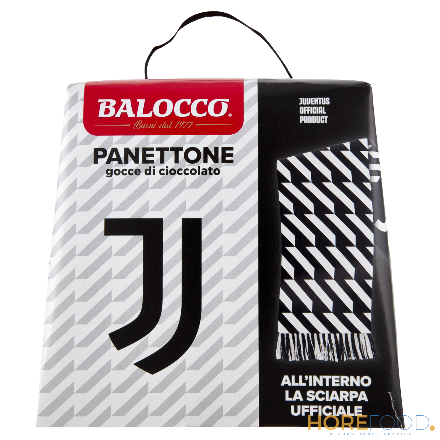 Panettone Juve Gocce Cioccolat +sciarpa, 500 g - BALOCCO