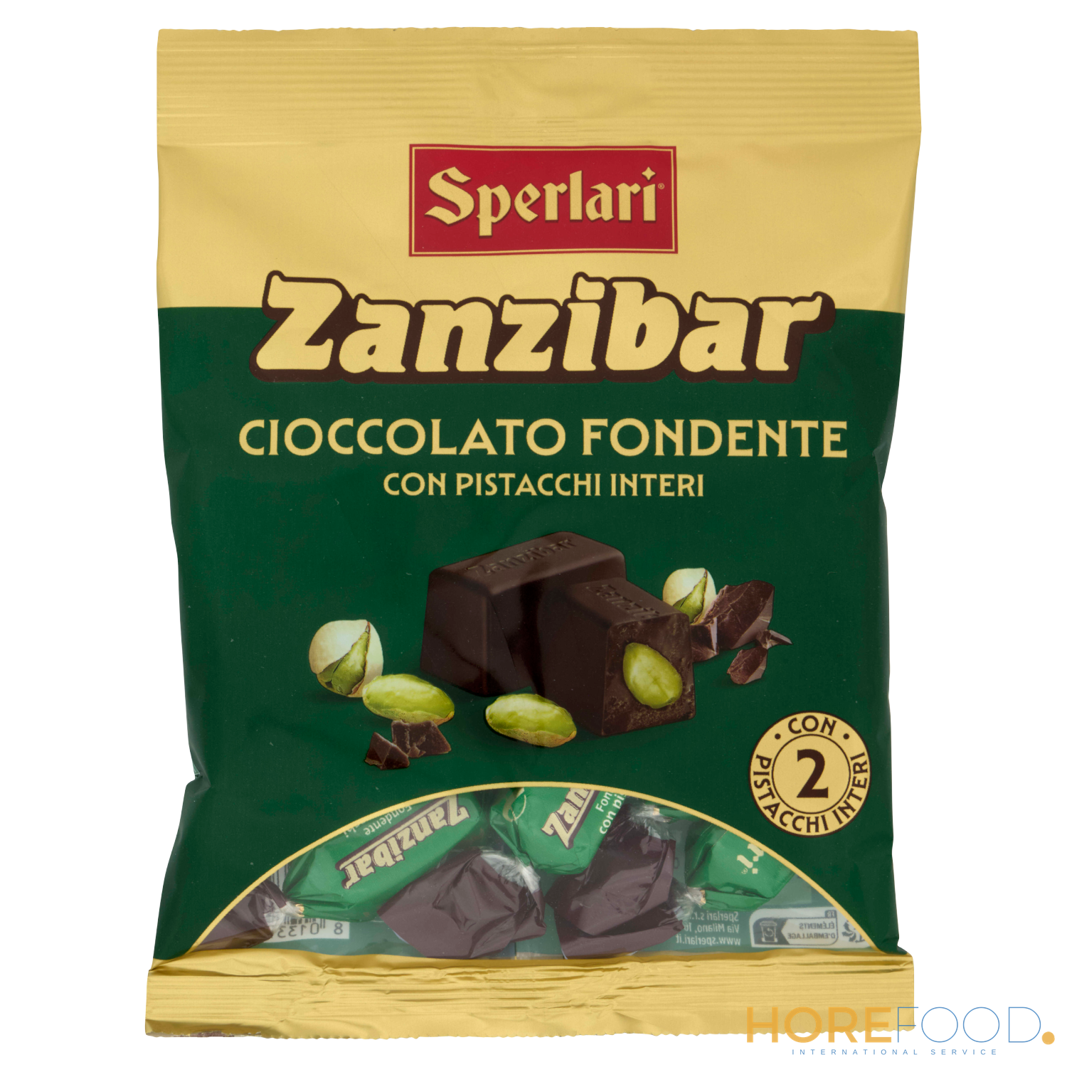 Zanzibar Cioccolato Fondente e Pistacchi, 117 g - SPERLARI