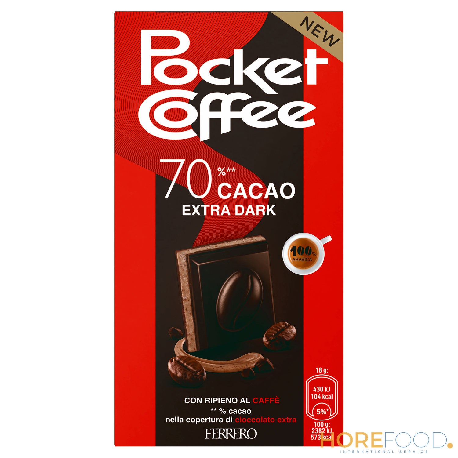 Extra Dark, 90 g - POCKET COFFEE TAV.