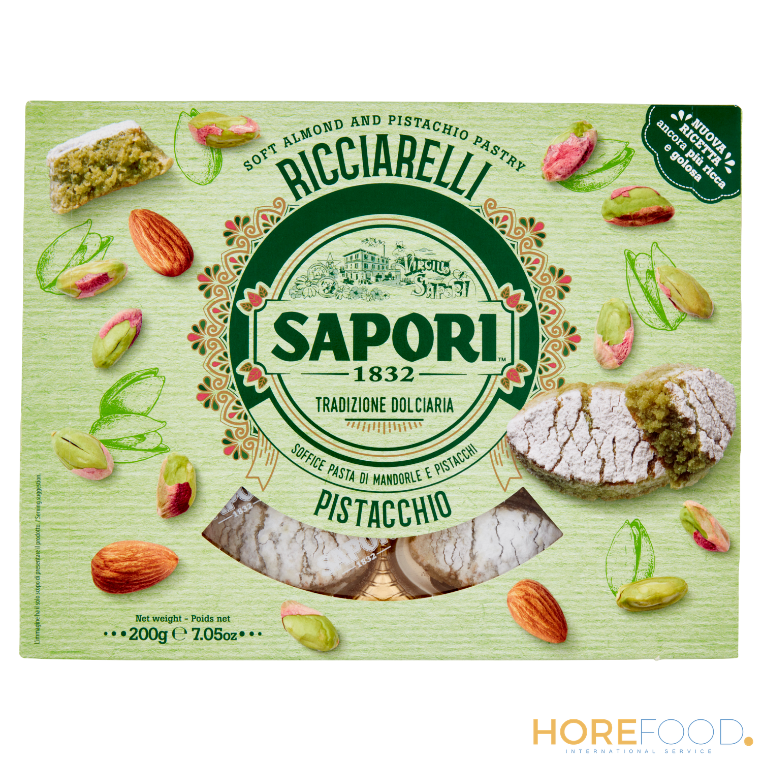 Ricciarelli Pistacchio, 200 g - SAPORI