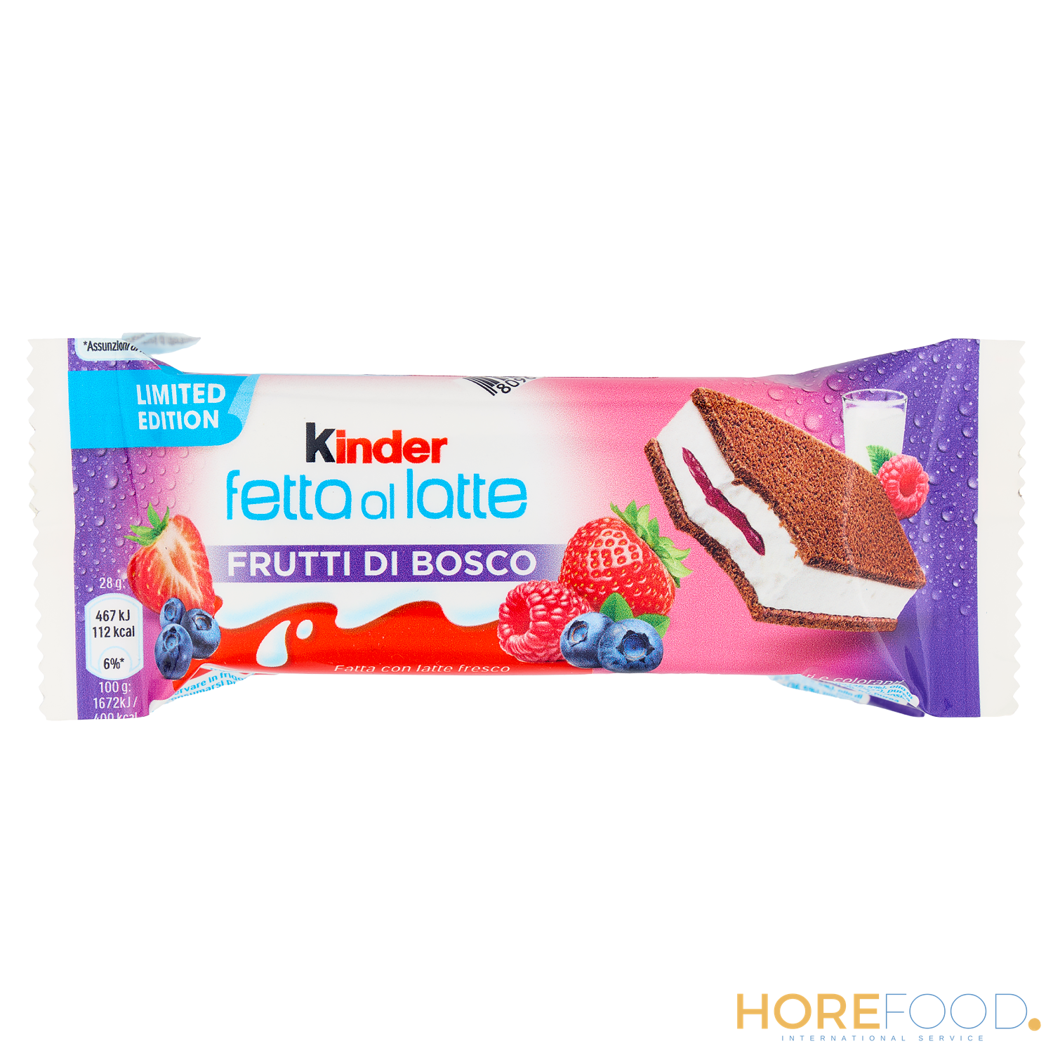 Fetta al Latte Frutti di Bosco, 28 g x5 - KINDER