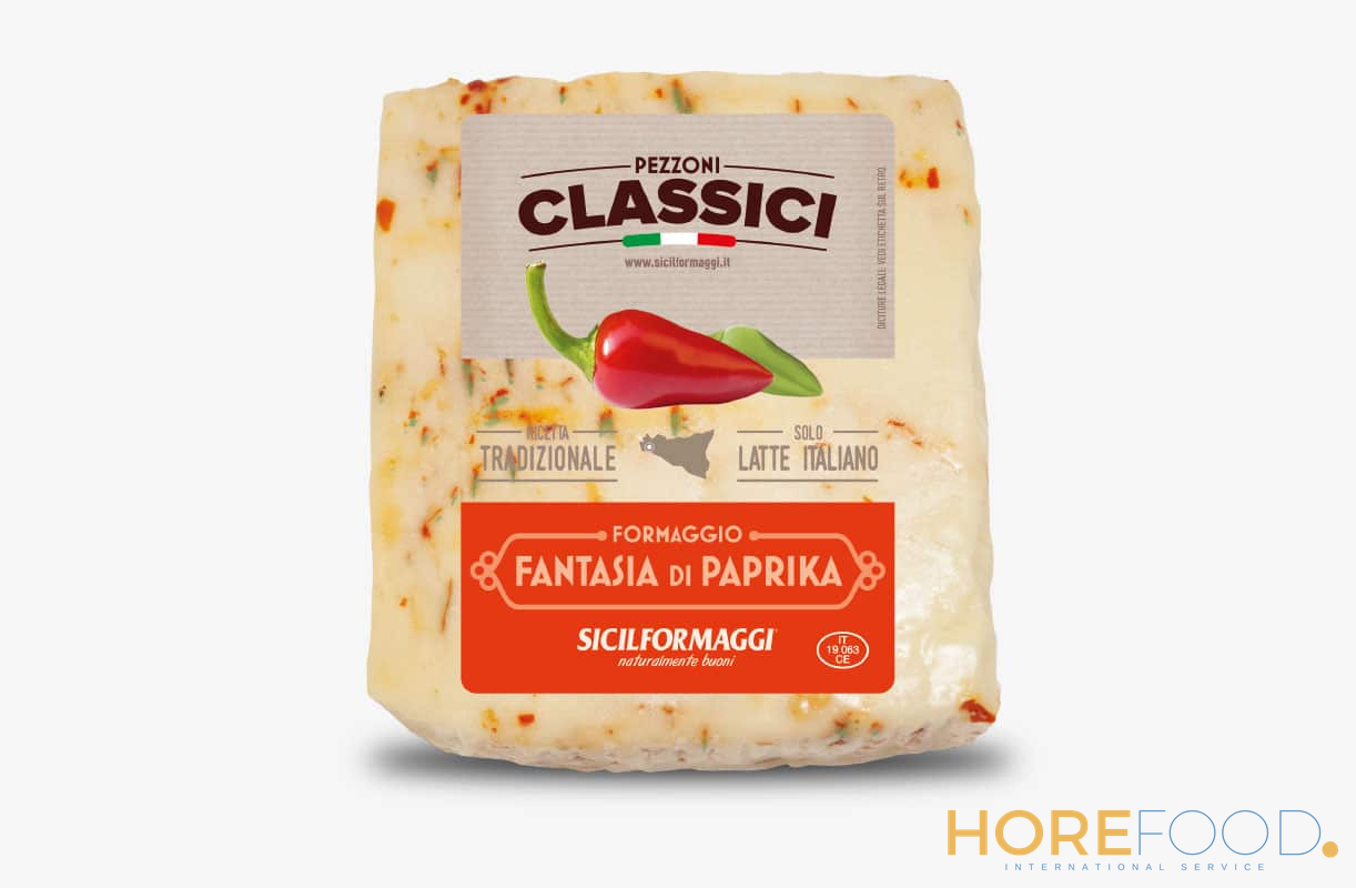 Primo Sale Fantasia di Paprika porzionato(gr200x15) Stagionatura 1 - SICILFORMAGGI