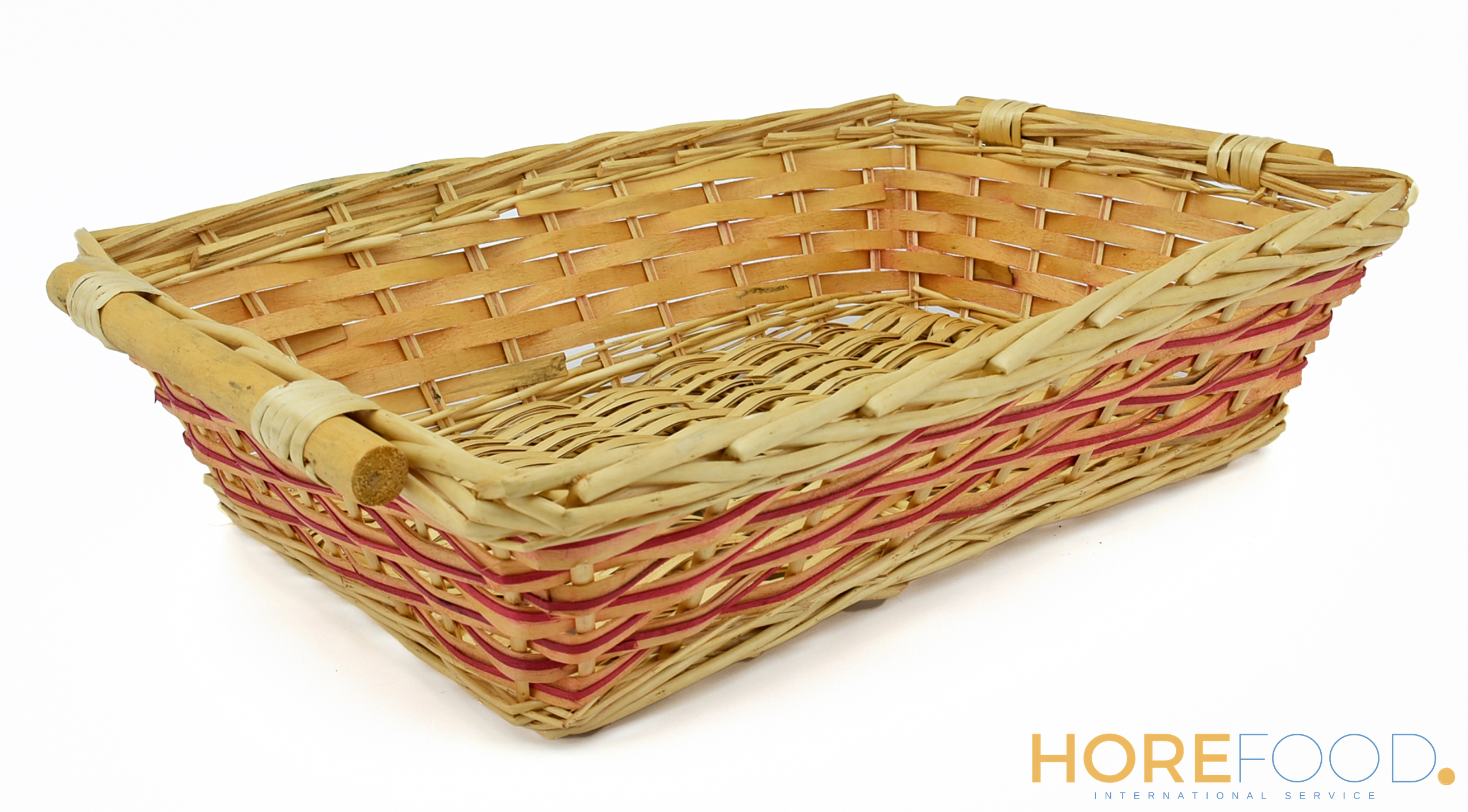 Cesto Rettangolare Naturale/rosso 54/59x39x13, 1 pz