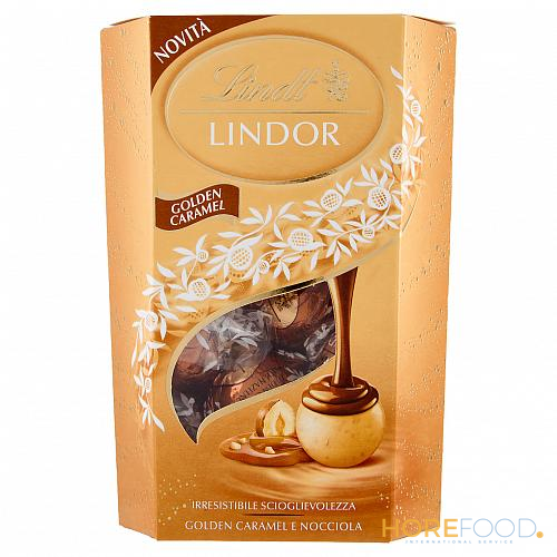 Scatola Cioccolattini Lindor Golden Caramel e Nocciola, 200 g - LINDT